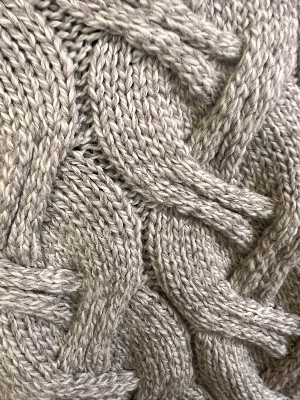 ARAN SWEATER MARKET Super Soft Chunky Cable Cowl Neck Sweater Lg Toasted Oat - Picture 6 of 10